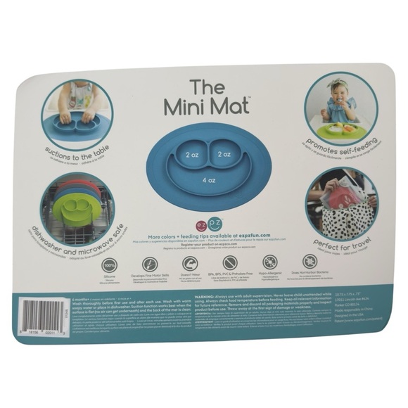 EZPZ The Mini Mat Baby Placemat Food Bowl/Plate Silicone Suction BPA free Sage - Picture 15 of 15